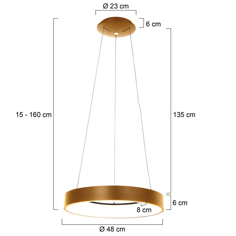 Aroush 1 - Light LED Unique/Statement Pendant, Gold