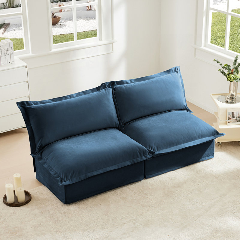 Canapé polyvalent à housse pour le salon et la chambre à coucher, Bleu