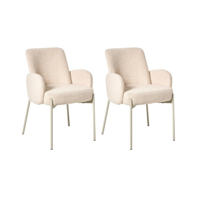 50 cm H Boucle Armchair in Beige