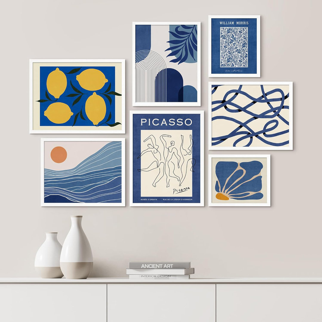 " Picasso Style Morris Florsl Abstract " 7 - Pieces SIGNLEADER 