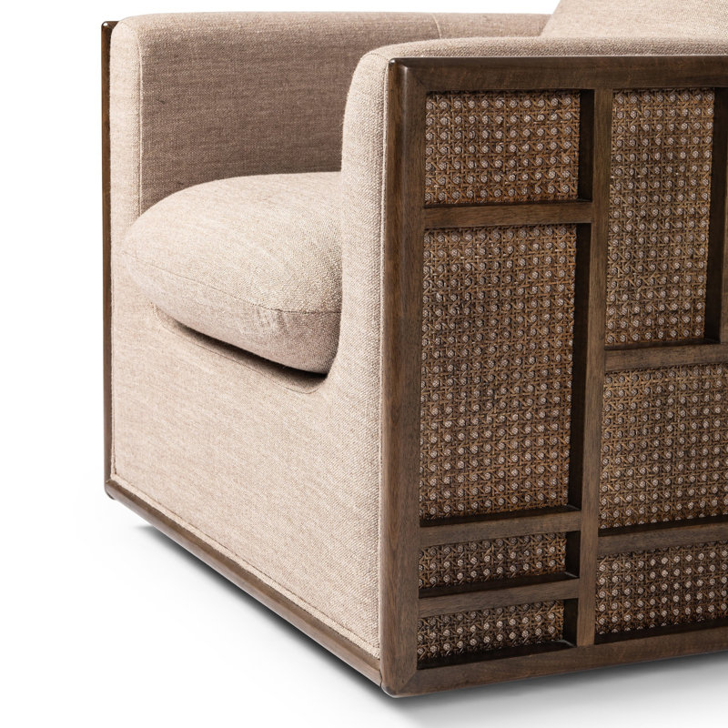 June Swivel Armchair, Alcala Fawn Polyester Blend