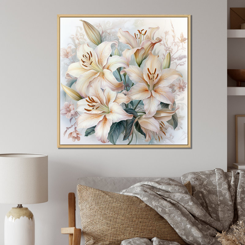 " Lily Blossom Ballet II ", Black Picture Framed, 36" H x 36" W