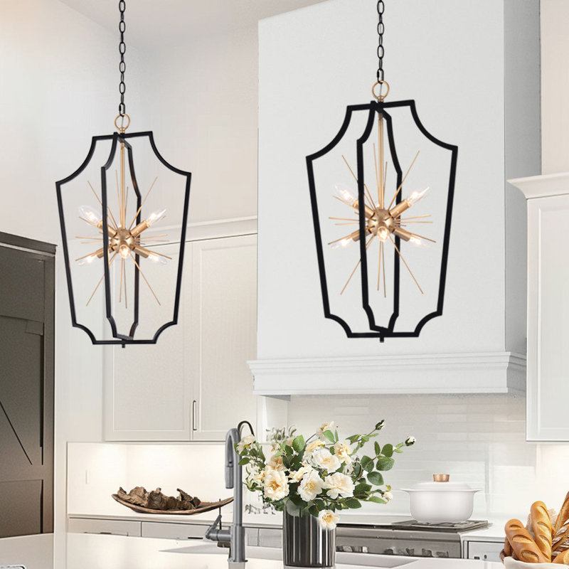 Lustre géométrique spoutnik à 6 lumières Kaylaa