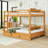 Queen Over Queen Wood Bunk Bed With Ladder And Twin XL Trundle-174924955