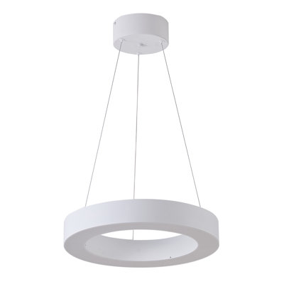 1-Light Matte White LED Halo Ring Chandelier