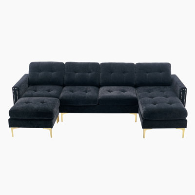 Nichoals Velvet U-Shaped Sectional Reversible