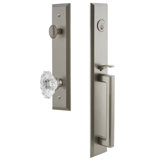 Fifth Avenue Handleset with Single Cylinder Deadbolt and Biarritz Door Knob and Fifth Avenue Rosette