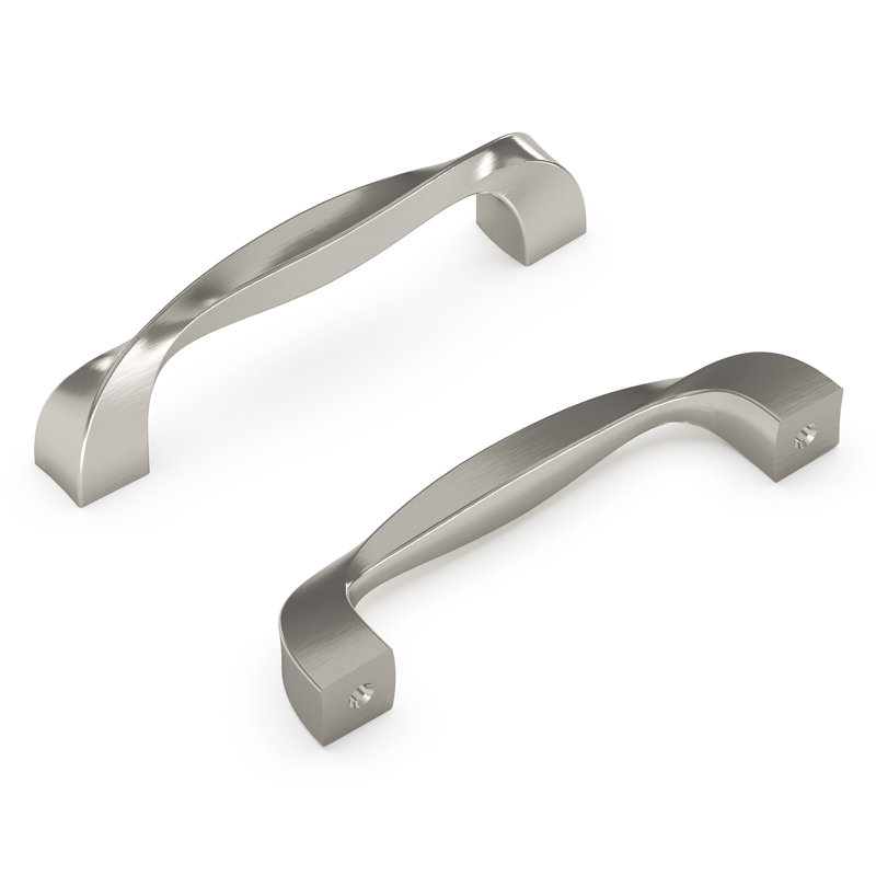 Poignée à poignée de la collection Twist - Poignée d'armoire de 3 3/4 po nickel satiné - Quincaillerie transitionnelle pour tiroirs et armoires