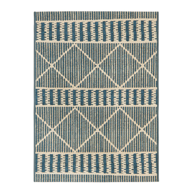 Blue Dalyan Indoor/Outdoor Trellis Rug, Rectangle 2' x 3'