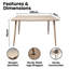 Wood Dining Table Set with 4 Velvet Chairs Kitchen Dining Furniture Set-1619821661