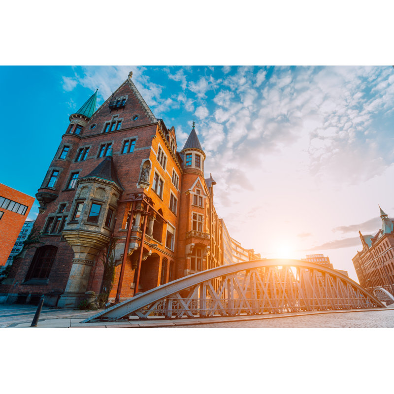 Nuzzo Hafencity In Sunset by Igor Tichonow - Wrapped Canvas Print, 30cm H x 46cm W 3.8cm D