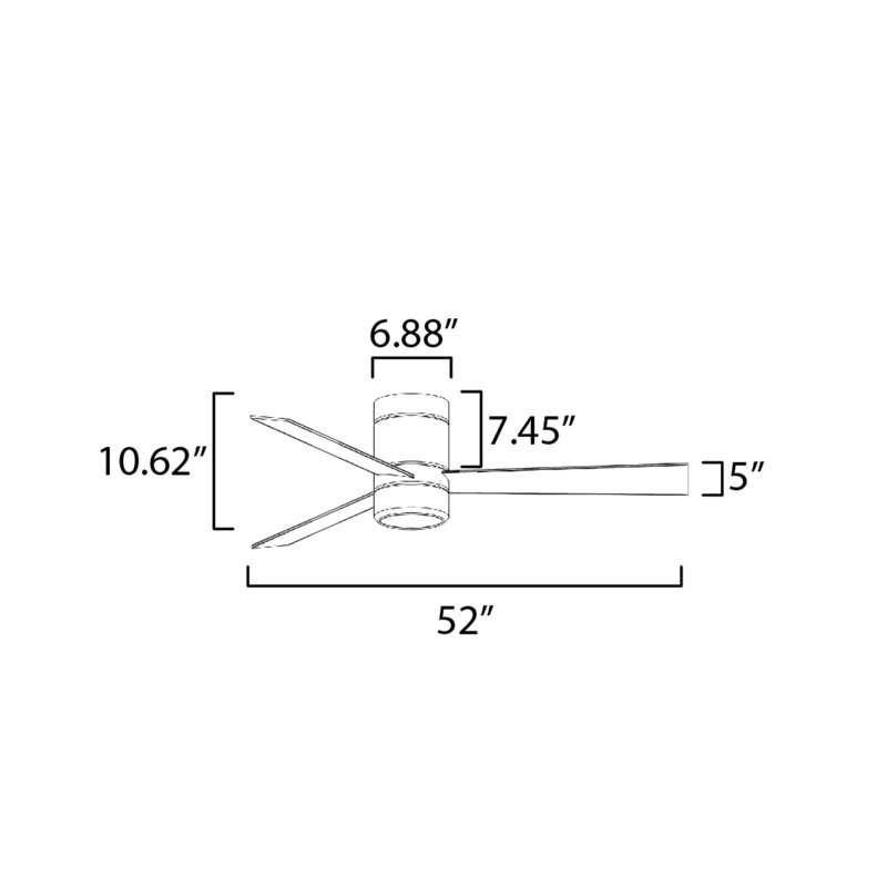 52'' Ceiling Fan with LED Lights, Satin Nickel