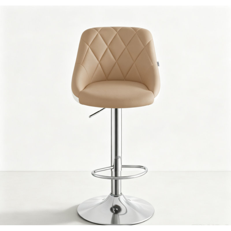 Dequay Swivel Bar Stool, Khaki/White, 1
