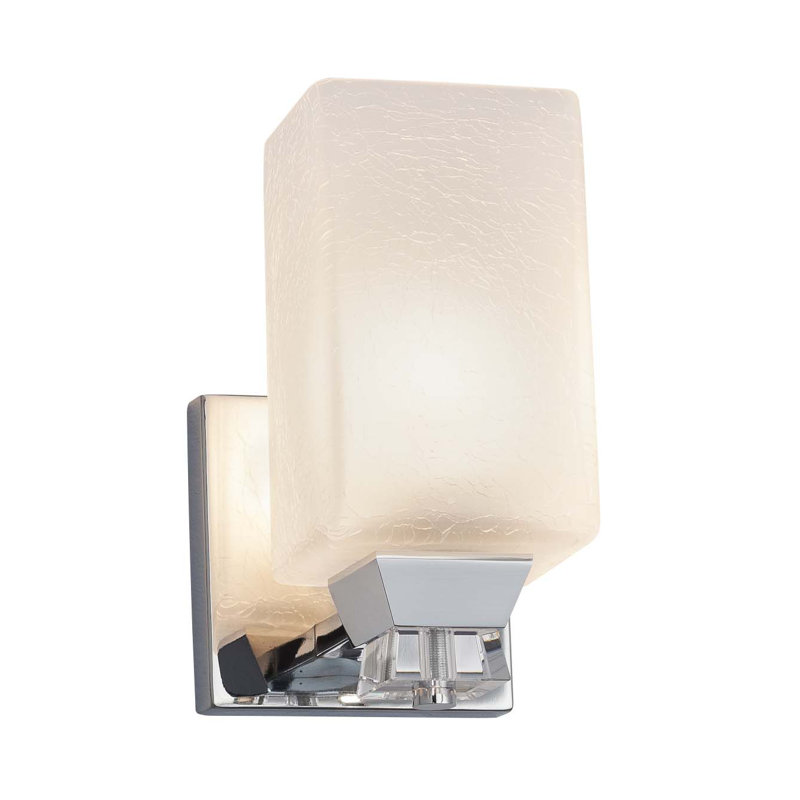 Appliquee à bras 1 lumières Casson, Chrome poli, Verre mercuré, DEL dédiée