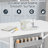 Foldable Craft Table With Storage, Movable Sewing Table With 2 Shelves & Side Pocket, Home Hobby Folding Table For Craft Room, Fixed Height, White