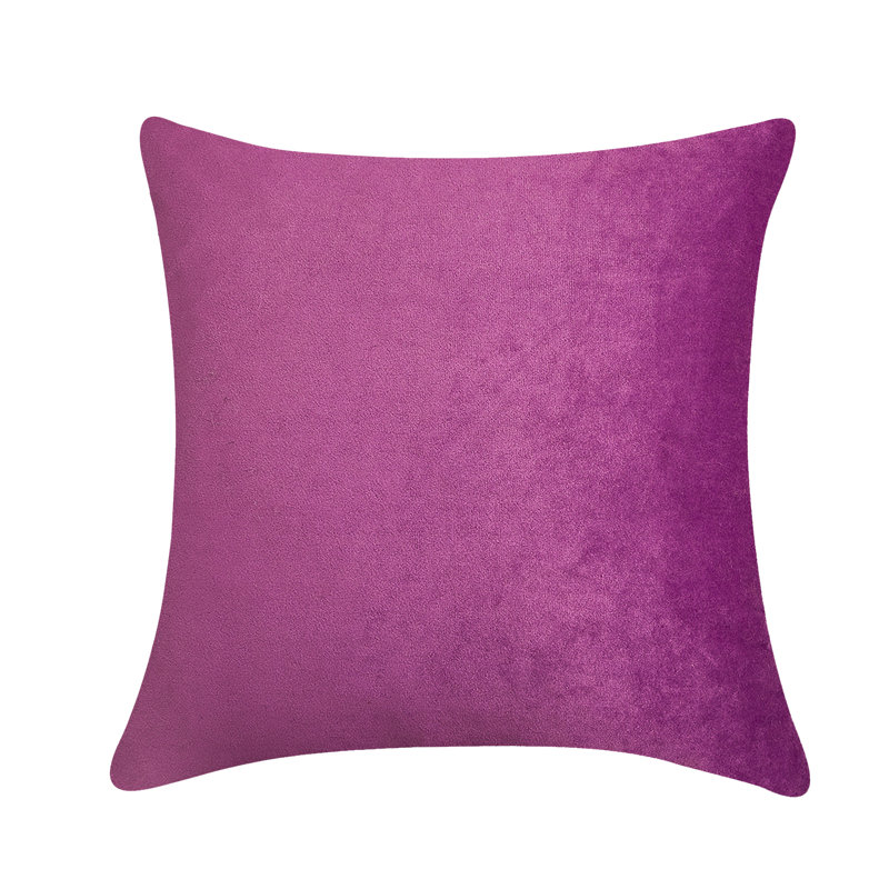 Coussin décoratif en velours uni, Mauve clair, H 20 po x l 20 po