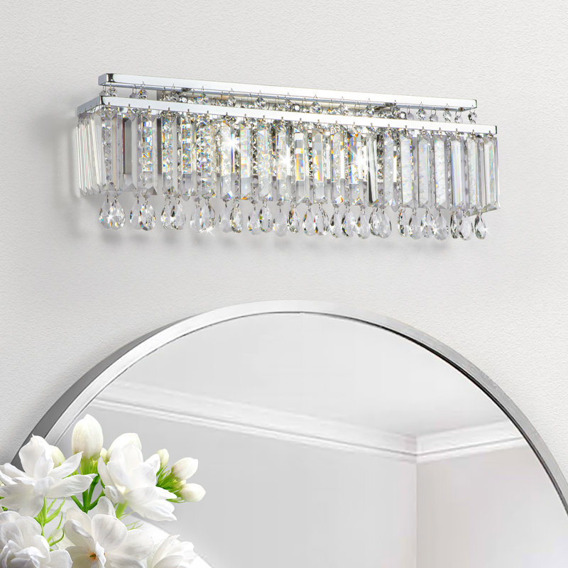 Hallum 3-Light 22.5''W Crystal Strand Chrome ETL Bathroom Vanity Light
