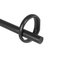 Urbanest S Hook Rings with Clips for 1/2-inch Cafe Rod, Set of 10 (Black)