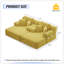 Ensemble 2 pièces surdimensionné de méridienne double, luxueux canapé-lit en velours côtelé moelleux avec 6 coussins et pochette de rangement pour les petits espaces, le cinéma maison et le salon-1607512799