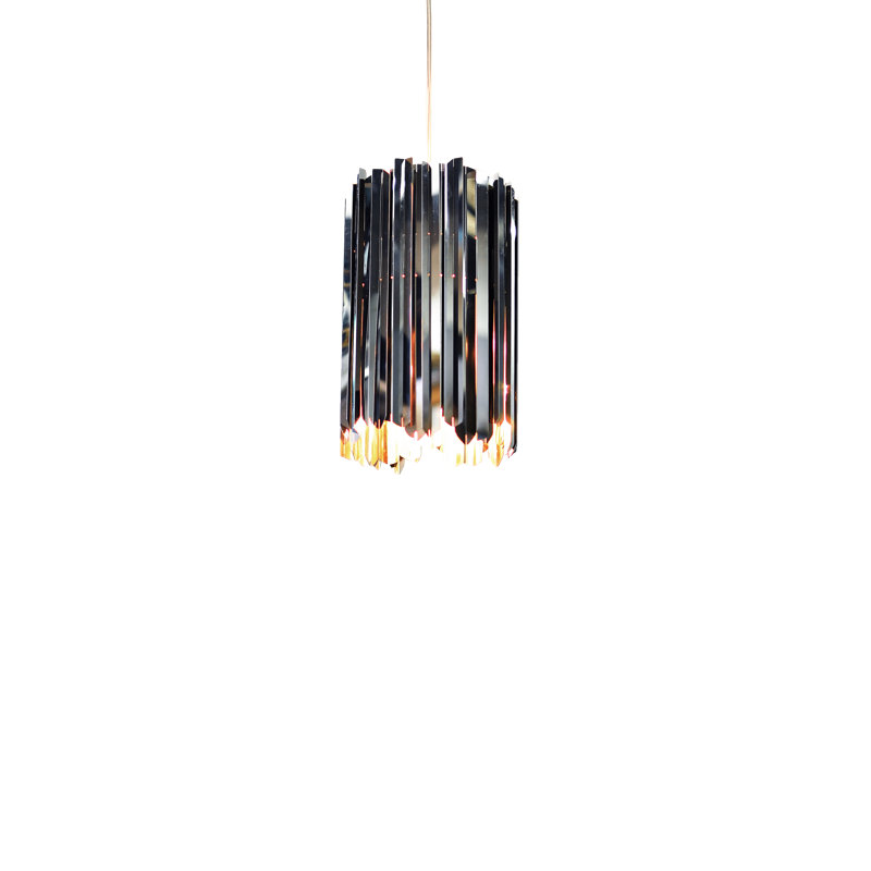 Facet 1 - Light Unique/Statement Pendant, Polished Stainless Steel