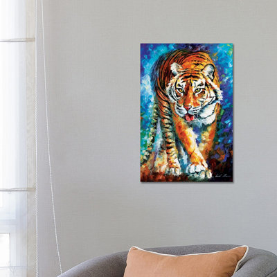 Scary Tiger by Leonid Afremov - Painting on Canvas