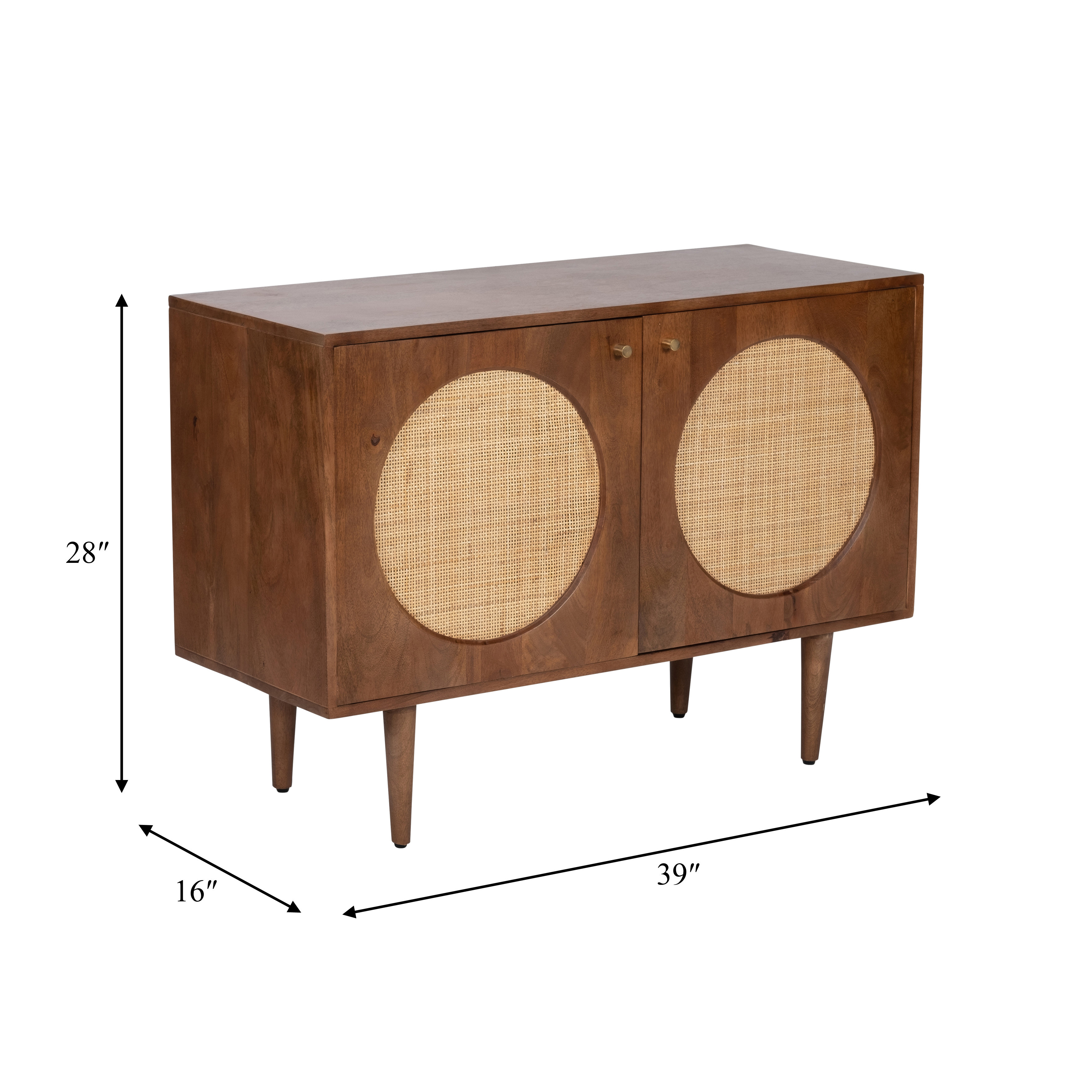 Corrigan Studio Ruslans Boho Cabinet Mango Wood & Cane with Adjustable ...