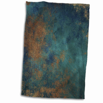 CopperWave Teal Abstract Hand Towel 15x22