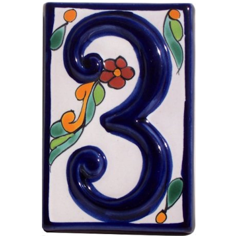 TalaMex Colonial Talavera Maison en céramique numéro trois