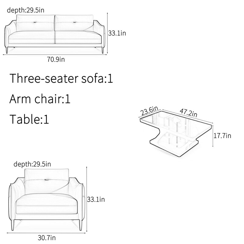 Modern business casual sofa set