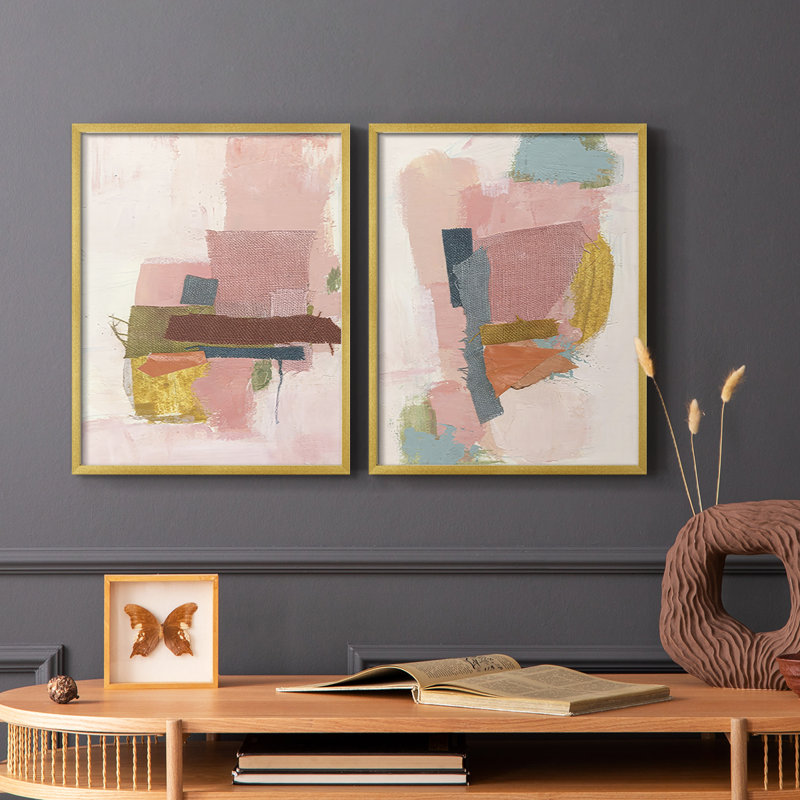 «Patchwork I-Premium», reproduction encadrée prête à accrocher - aucun clou requis - aucun clou requis, H 15 po x l 24 po