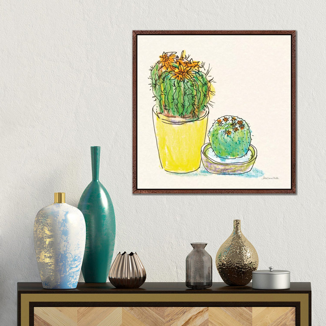 Cacti Garden IV von Sara Zieve Miller - Galerie-umwickelte Leinwand Giclée auf Leinwand