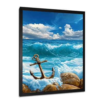 Anchor On The Rocks I - Décoration murale bord de mer