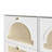 Mid-Century Narrow Design Tipping Bucket Shoe Cabinet With 4 Flip Drawers, Elegant Entryway Shoe Organizer With 4 Rattan Doors, Freestanding Shoe Rack With 2 Silvery Hooks For Hallway-911581244