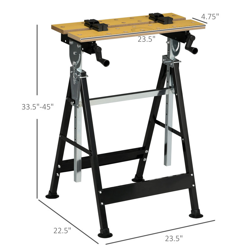 Banc à outils HOMcom avec hauteur et angle réglables