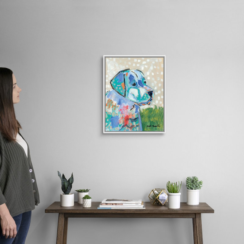 Reproduction d’art sur toile « A good boy » par Kait Roberts, Toile blanche encadrée, H 22 po x l 18 po x P 1,75 po