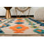 Tapis intérieur / extérieur rose / orange / bleu à motif géométrique Heston-1785133396