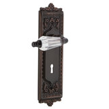 Egg & Dart Plate with Decorative Keyhole and Privacy (Bed & Bath) with Parlour Lever