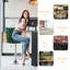 Edinburgh Swivel Adjustable Height Counter Stool with Metal Frame-1224986121