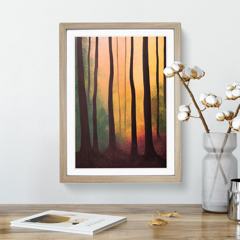 Autumnal Forest No.1 - Single Picture Frame Print, 46cm H x 34cm W x 2cm D, Oak Framed