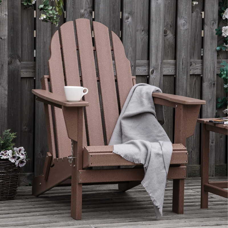 Méridienne Deck - recyclée, pour se détendre, base de véranda pliante brune, terrasse, foyer