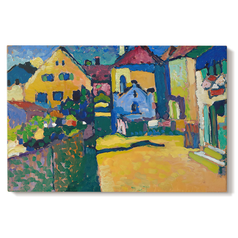 Murnau, maisons dans l'Obigore - Wassily Kandinsky - Toile tendue avec châssis - 1908, 40 po x 60 po