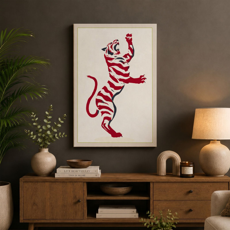 Dancing Tiger Graphic - Print, 30x20 - 76.2 x 50.8 cm, White Border