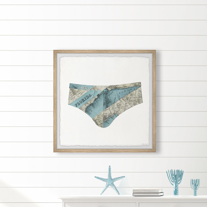 Florida maillots de bain - Reproduction encadrée sur papier, H 12 po x l 12 po x P 1,5 po