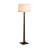 Taper Floor Lamp - Dark Walnut Wood Finish, Weathered Brass, White Linen Shade, Dimmer