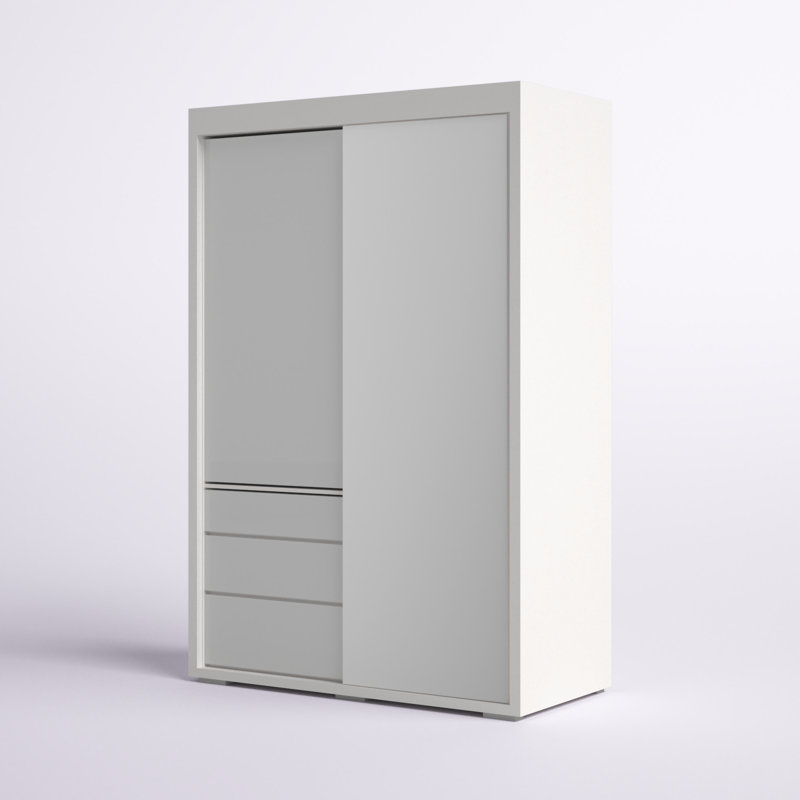 Armoire avec miroir Alies, Blanc