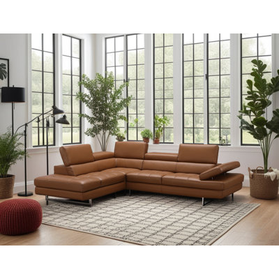 Antalya 2 - Piece Upholstered Caramel Sectional