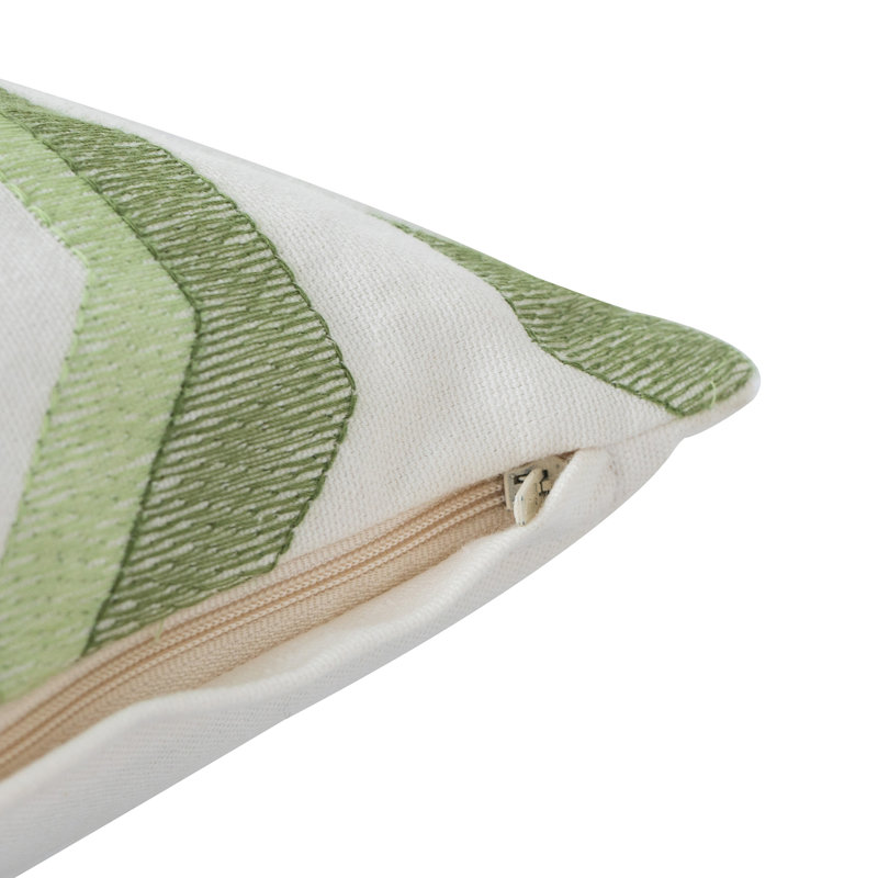 Geometric Cotton Blend Throw Pillow, Green