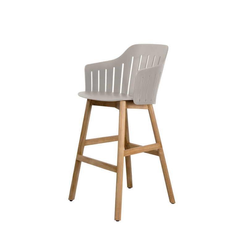 Choice Chair Indoor and Bar Four Legs Base with Upholstery Cover Set (Cane-line Ambience Seat-Back Cover), Taupe/Light Gray