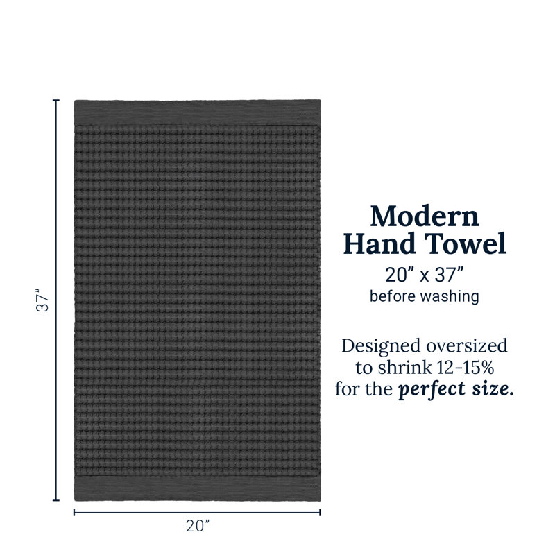 Waffle Hand Towel Set of 2 – Super Absorbent 100% Natural Cotton, Quick-Drying, Modern Style, Hand Towels - 2 Pack