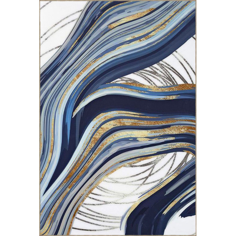 Tapis bleu tissé à base tissée et lavable, Tapis de couloir 2 pi 6 po x 9 pi 10 po 